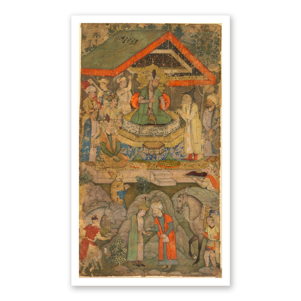 An Ambassador before Humayun, by Miskin — Restored Mughal Wall Art — view 7