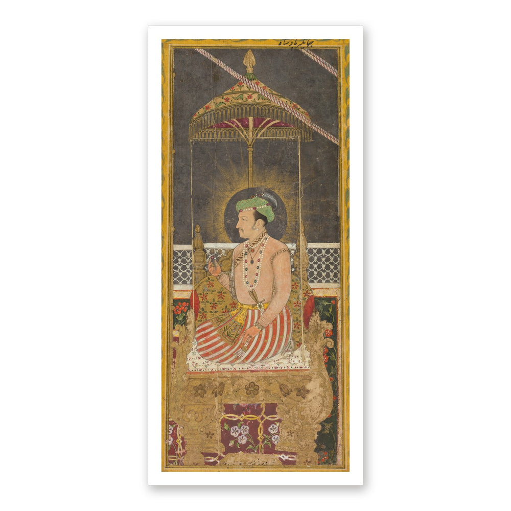 Emperor Jahangir under a Canopy — Restored Mughal Wall Art — view 7