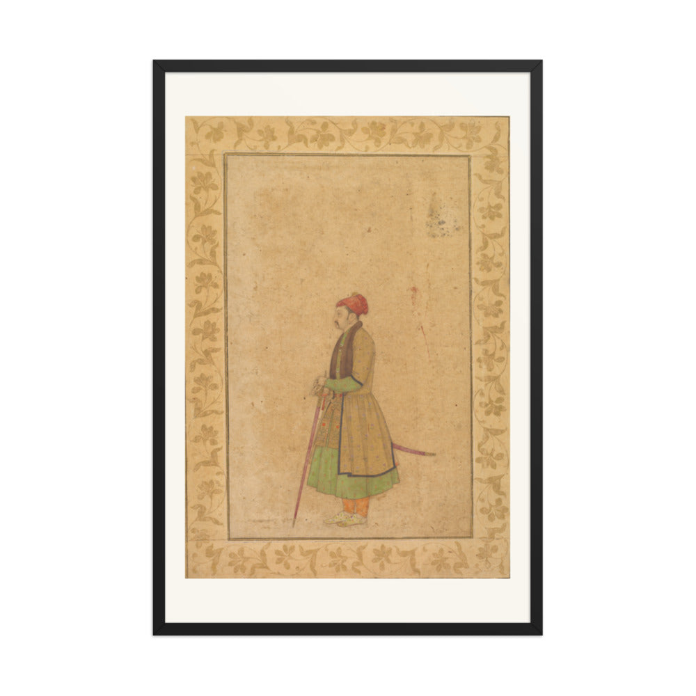 Raja Ram Singh of Amber with a Deccan Sword — Restored Mughal Wall Art — view 8