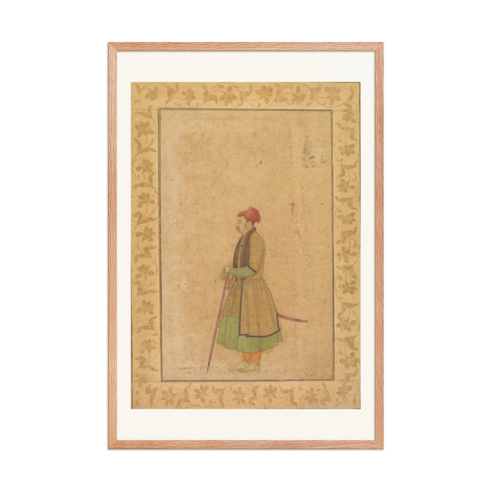Raja Ram Singh of Amber with a Deccan Sword — Restored Mughal Wall Art — view 9