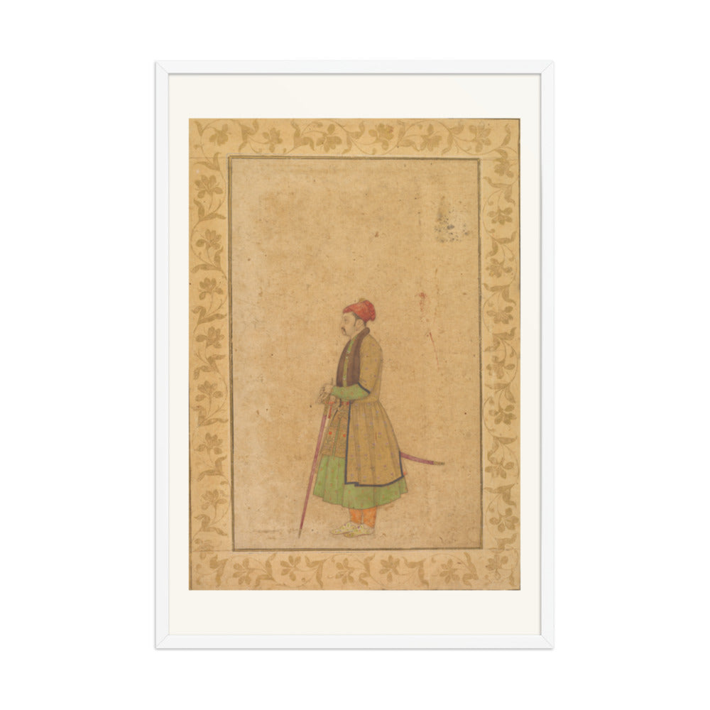 Raja Ram Singh of Amber with a Deccan Sword — Restored Mughal Wall Art — view 10