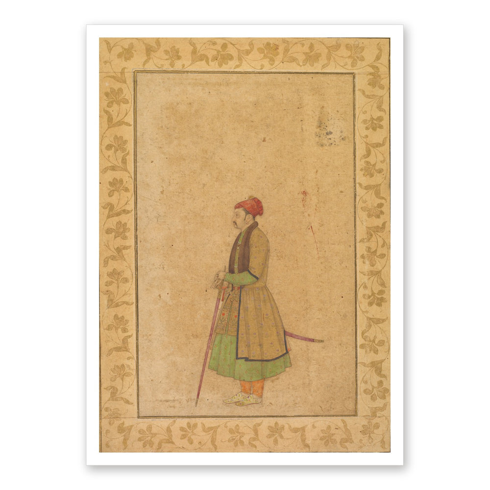 Raja Ram Singh of Amber with a Deccan Sword — Restored Mughal Wall Art — view 7