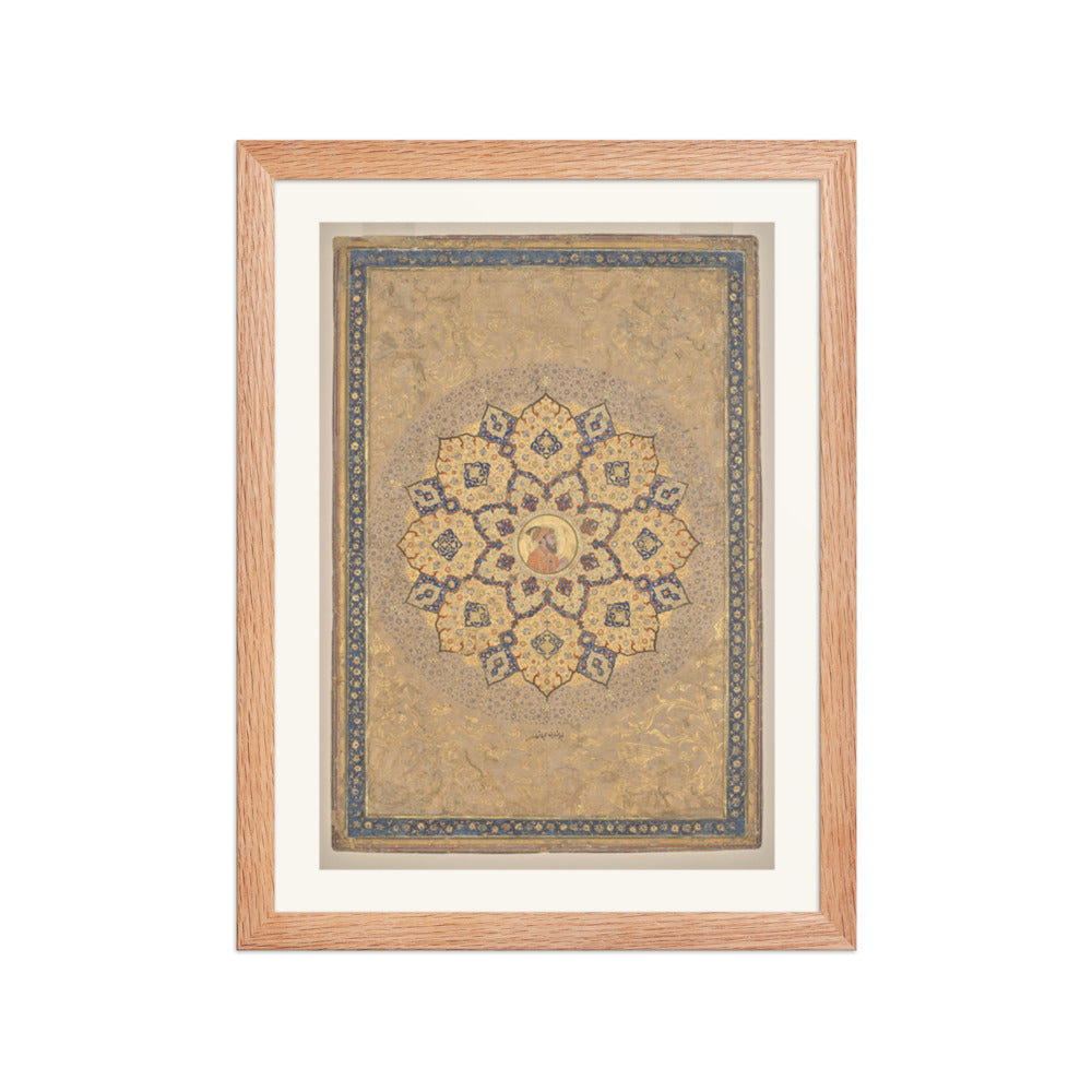 Shamsa with Portrait of Aurangzeb, by Bichitr | Restored Mughal Wall Art — view 4