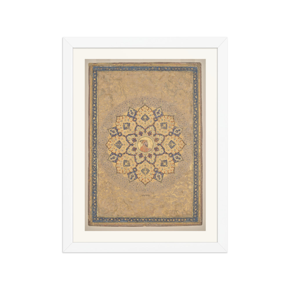 Shamsa with Portrait of Aurangzeb, by Bichitr | Restored Mughal Wall Art — view 6