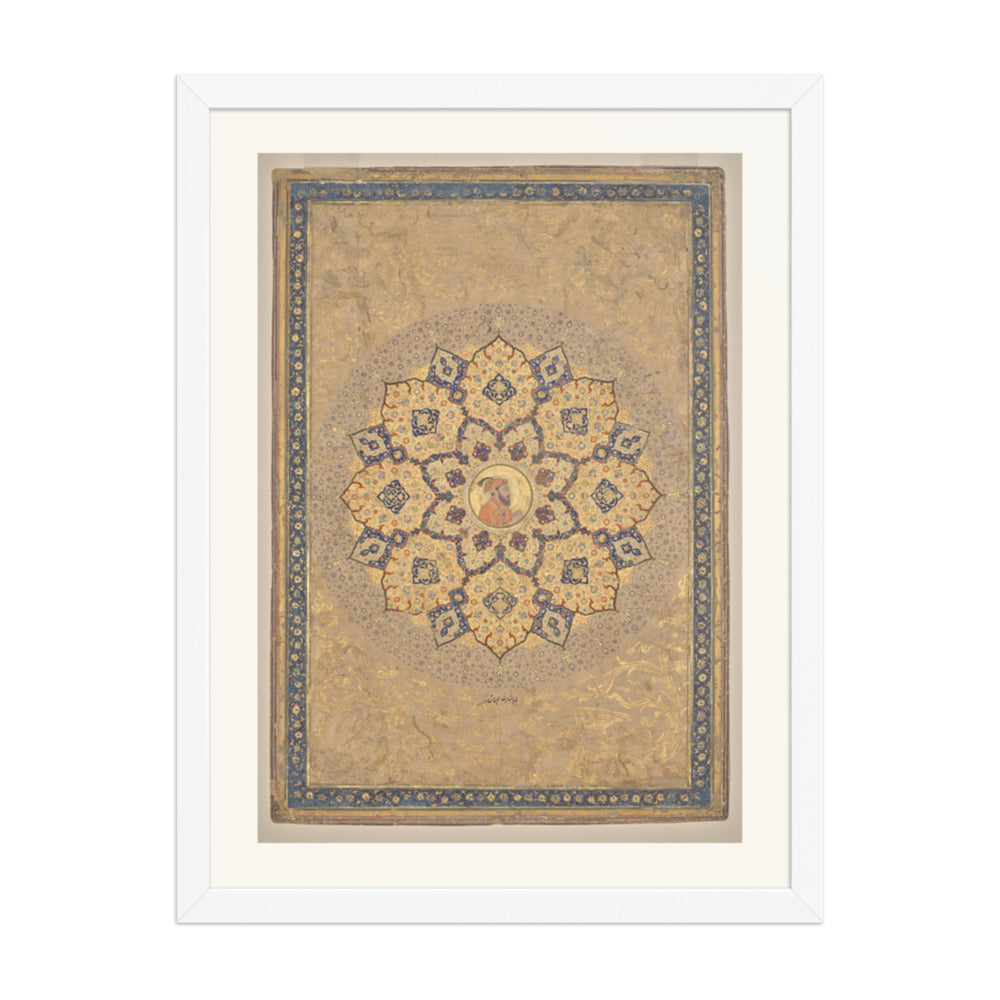 Shamsa with Portrait of Aurangzeb, by Bichitr | Restored Mughal Wall Art — view 5