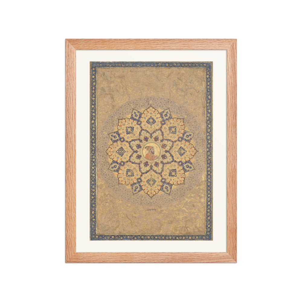 Shamsa with Portrait of Aurangzeb, by Bichitr | Restored Mughal Wall Art — view 2