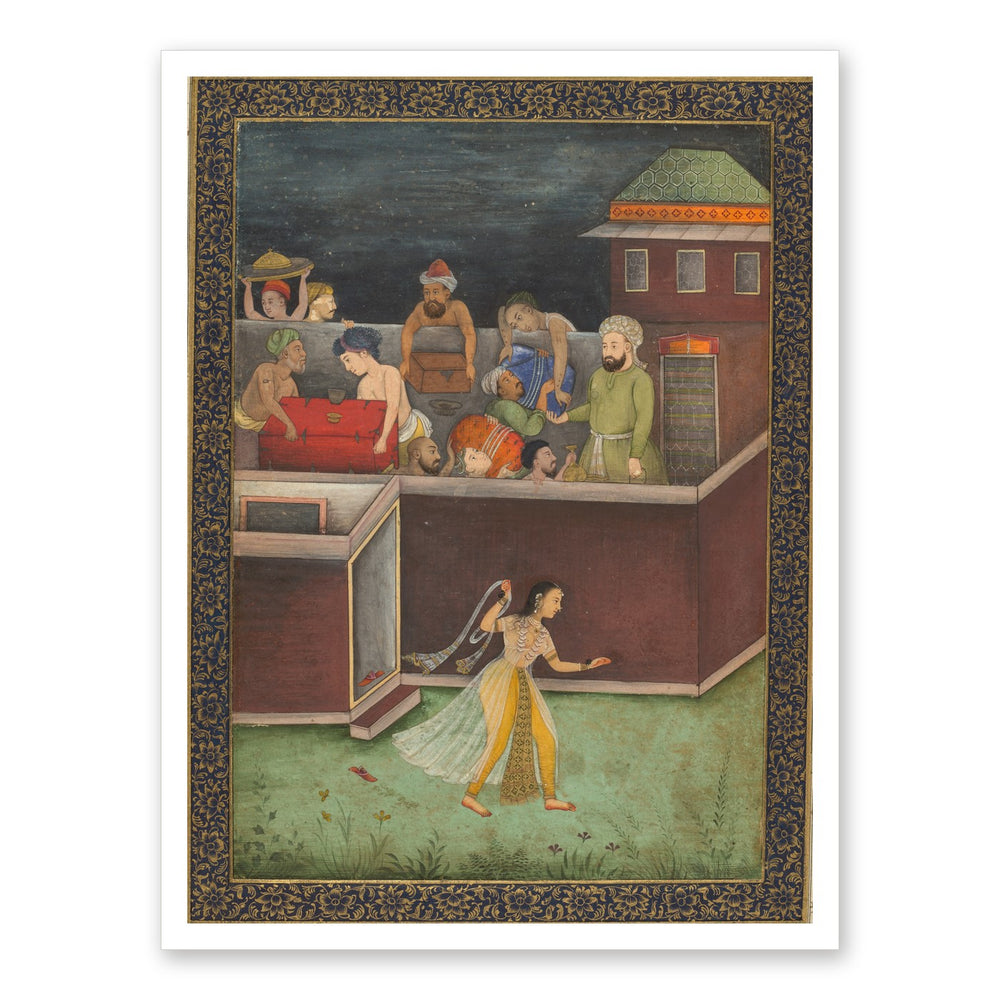 A House Burgled at Night — Restored Mughal Wall Art — view 7