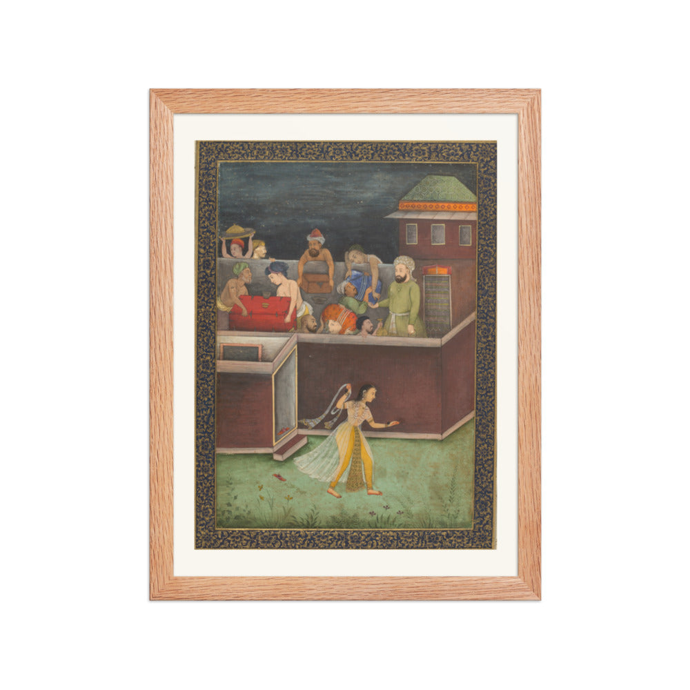 A House Burgled at Night — Restored Mughal Wall Art — view 2