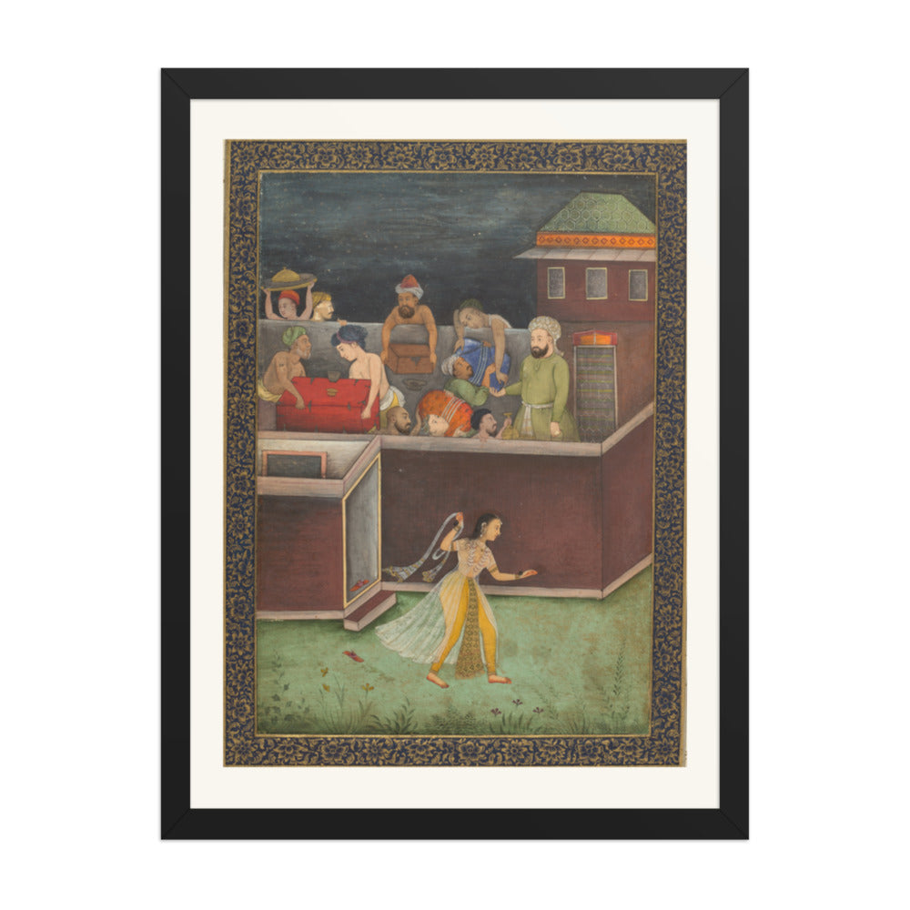 A House Burgled at Night — Restored Mughal Wall Art — view 4