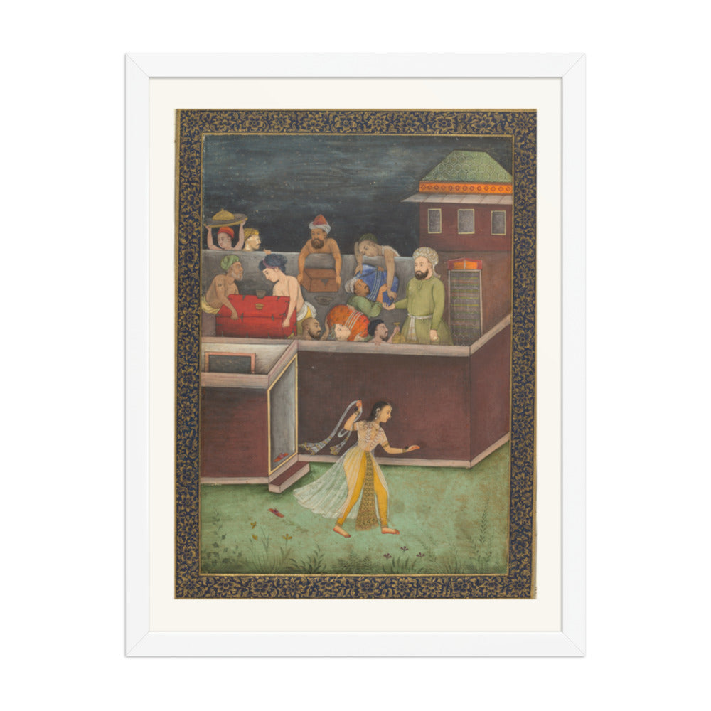A House Burgled at Night — Restored Mughal Wall Art — view 6