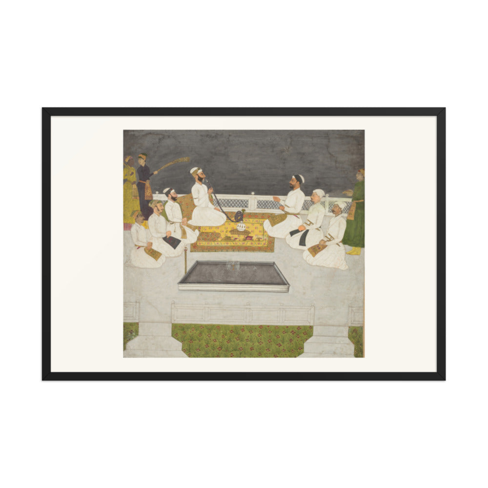 Husain Ali Khan Entertaining His Brothers (The Sayyid Brothers) — Restored Mughal Wall Art — view 8