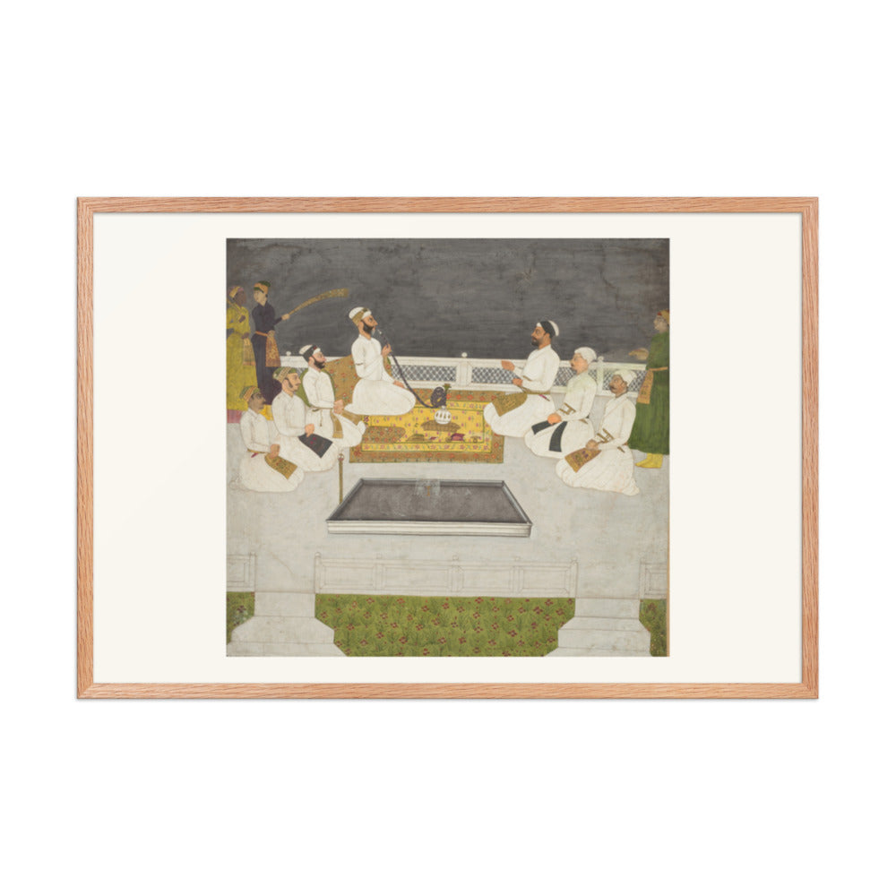 Husain Ali Khan Entertaining His Brothers (The Sayyid Brothers) — Restored Mughal Wall Art — view 9