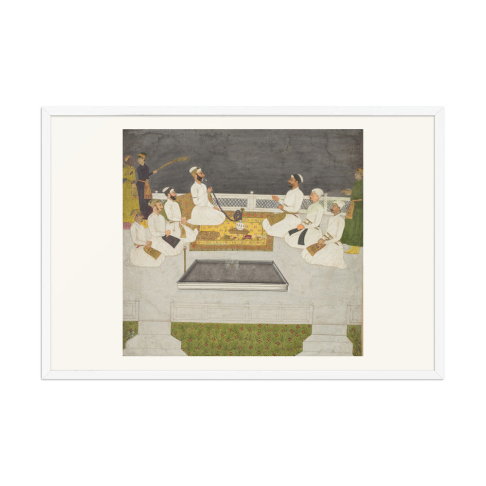 Husain Ali Khan Entertaining His Brothers (The Sayyid Brothers) — Restored Mughal Wall Art — view 10