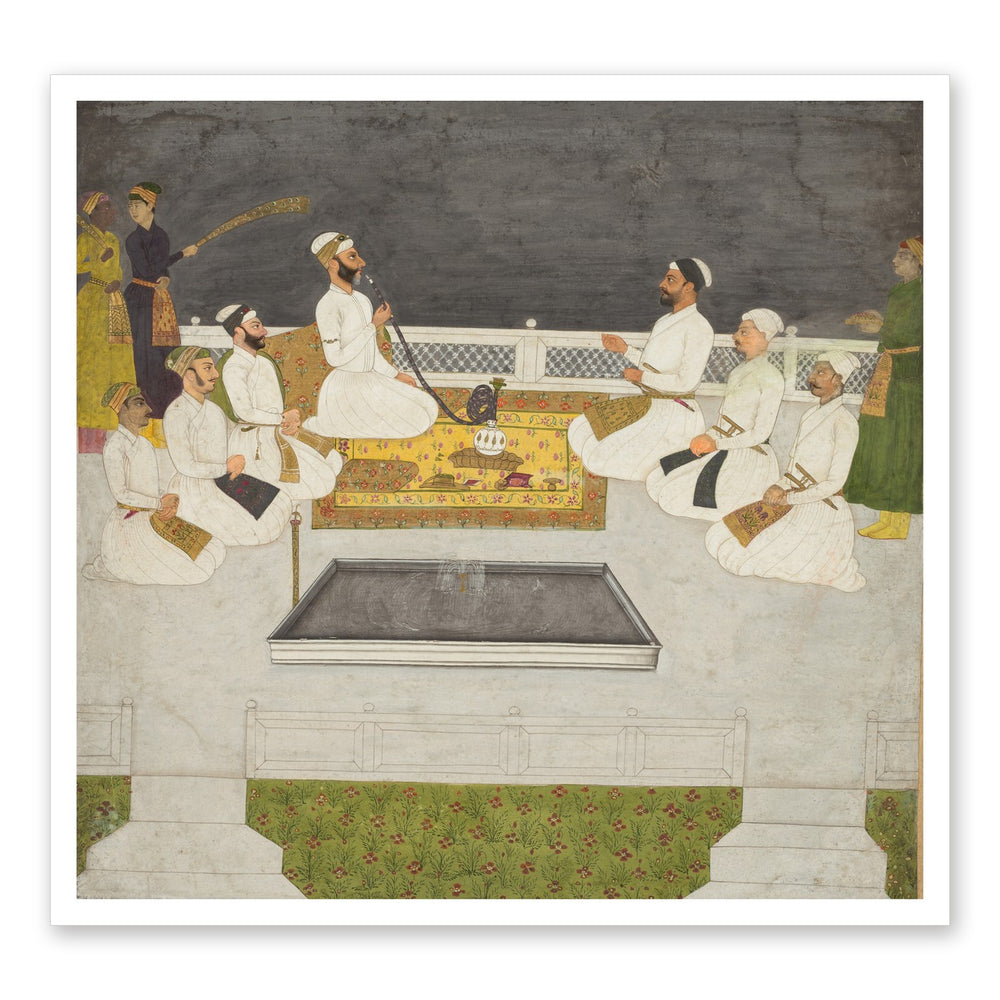 Husain Ali Khan Entertaining His Brothers (The Sayyid Brothers) — Restored Mughal Wall Art — view 7