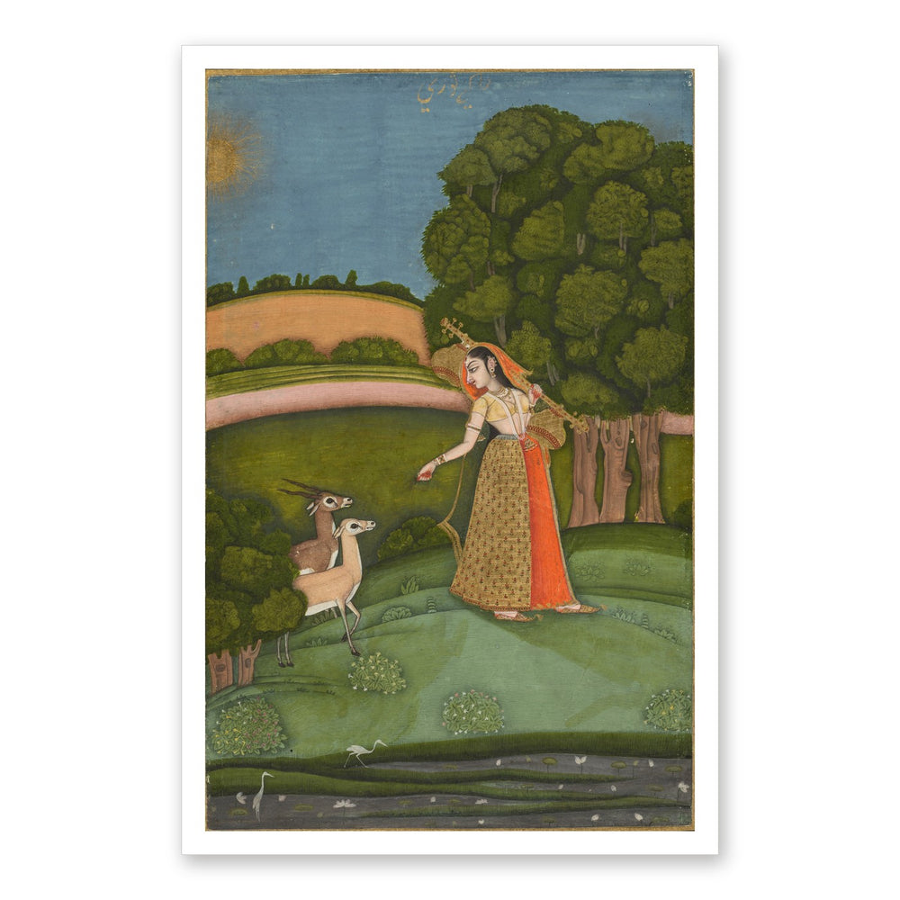 Todi Ragini, from a Ragamala Series — Restored Indian Wall Art — view 7