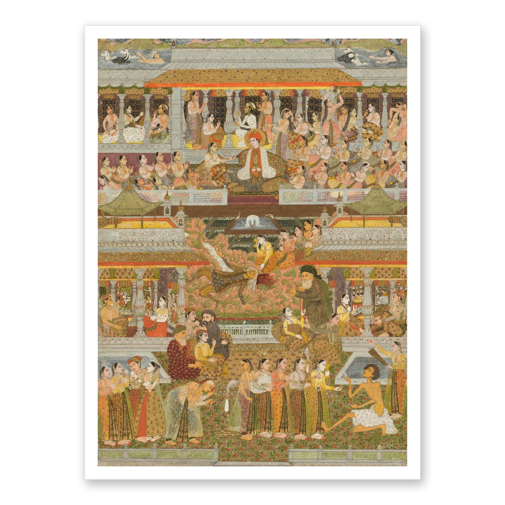 Lovers and beloveds: A composite of scenes from Persian, — Restored Indian Court Wall Art — view 7