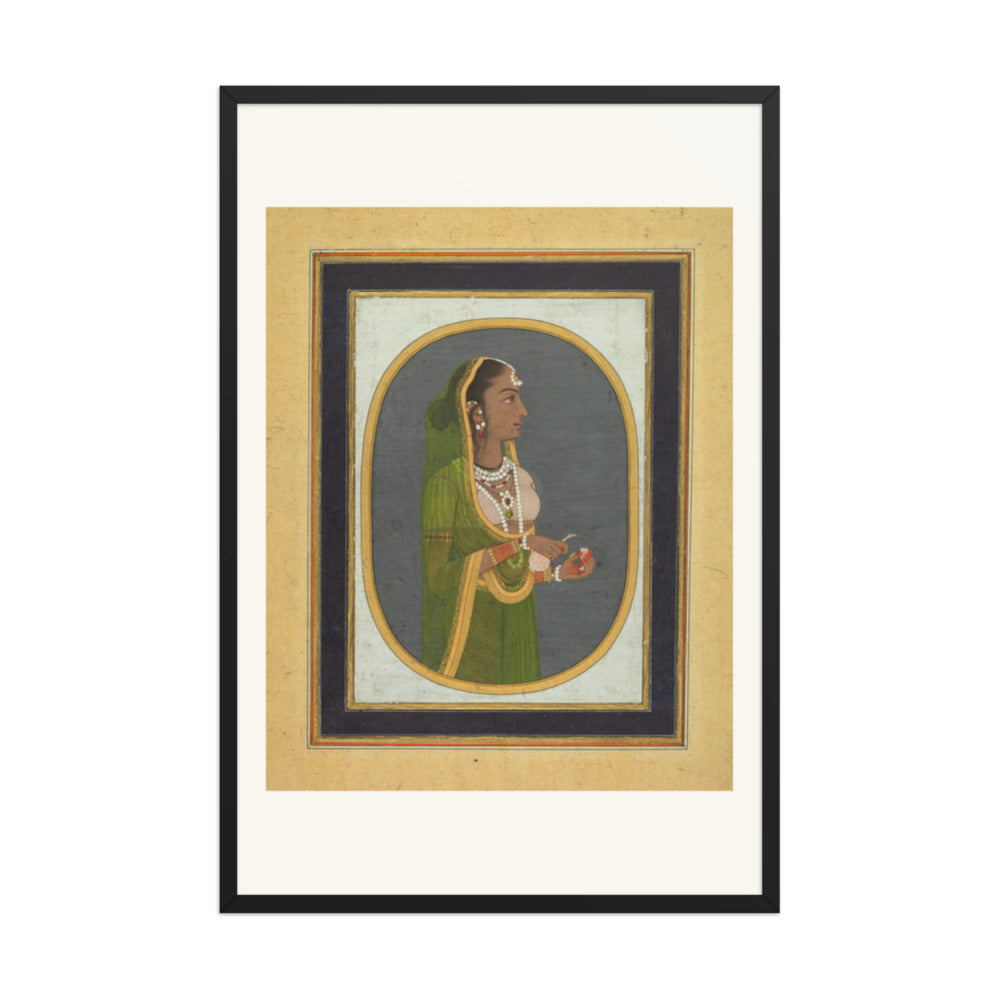 Court Lady Pouring Wine — Restored Mughal Wall Art — view 8