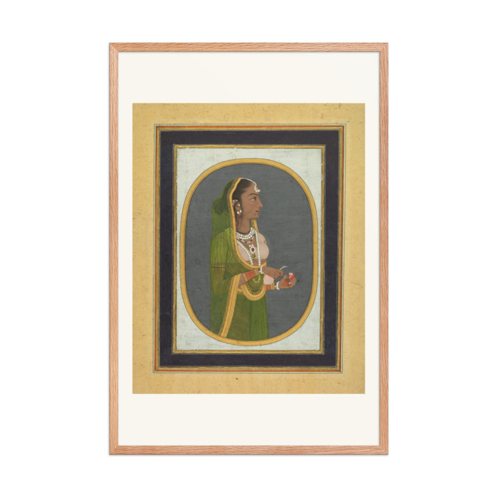 Court Lady Pouring Wine — Restored Mughal Wall Art — view 9