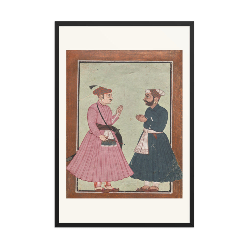 A Mandi royal family member receives a noble — Restored Pahari Wall Art — view 8