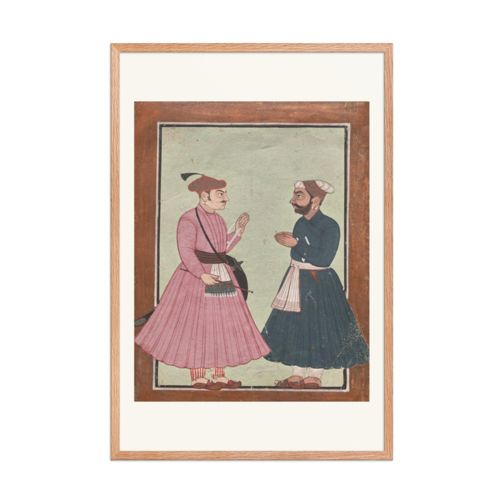 A Mandi royal family member receives a noble — Restored Pahari Wall Art — view 9
