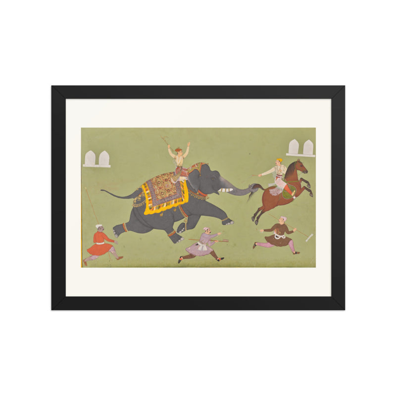 The Elephant of Maharana Jai Singh of Mewar (r. 1680–98) Catches a — Restored Rajput Wall Art
