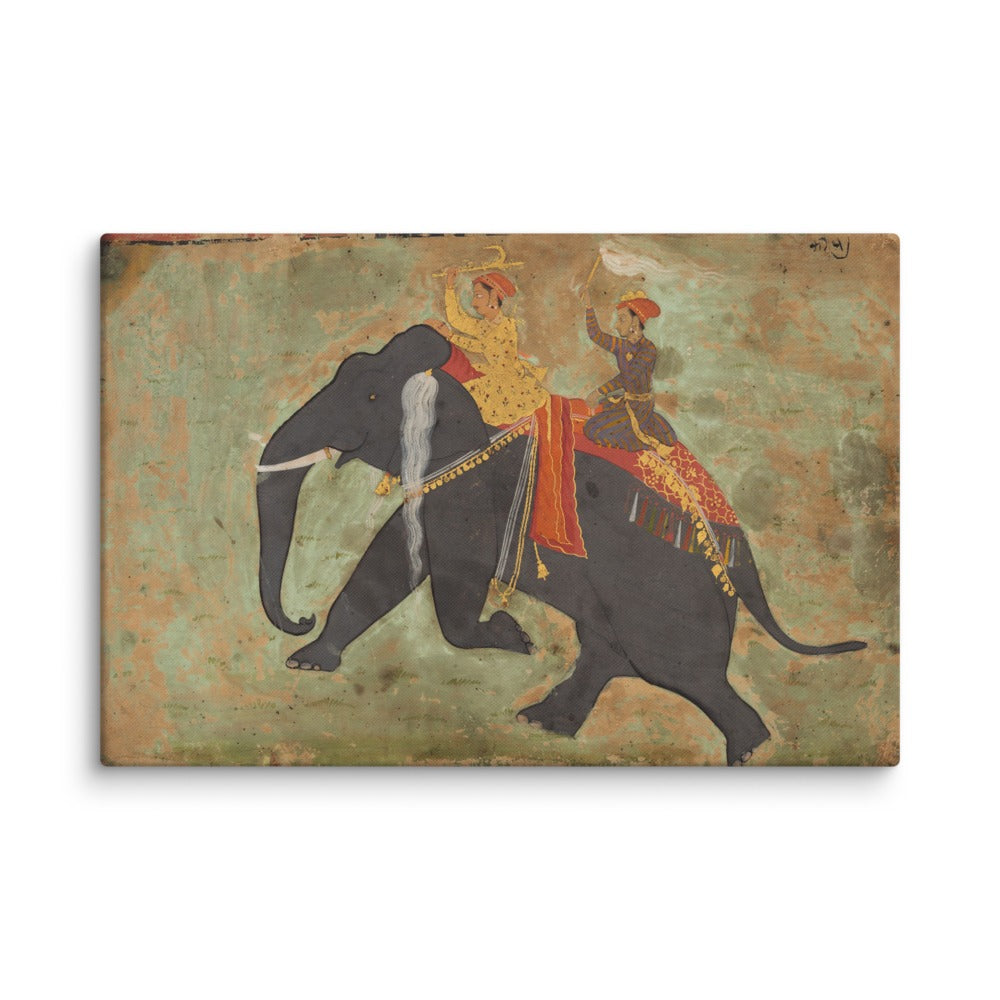 Prince Amar Singh (1672–1710) Drives His Own Elephant — Restored Rajput Wall Art — view 12