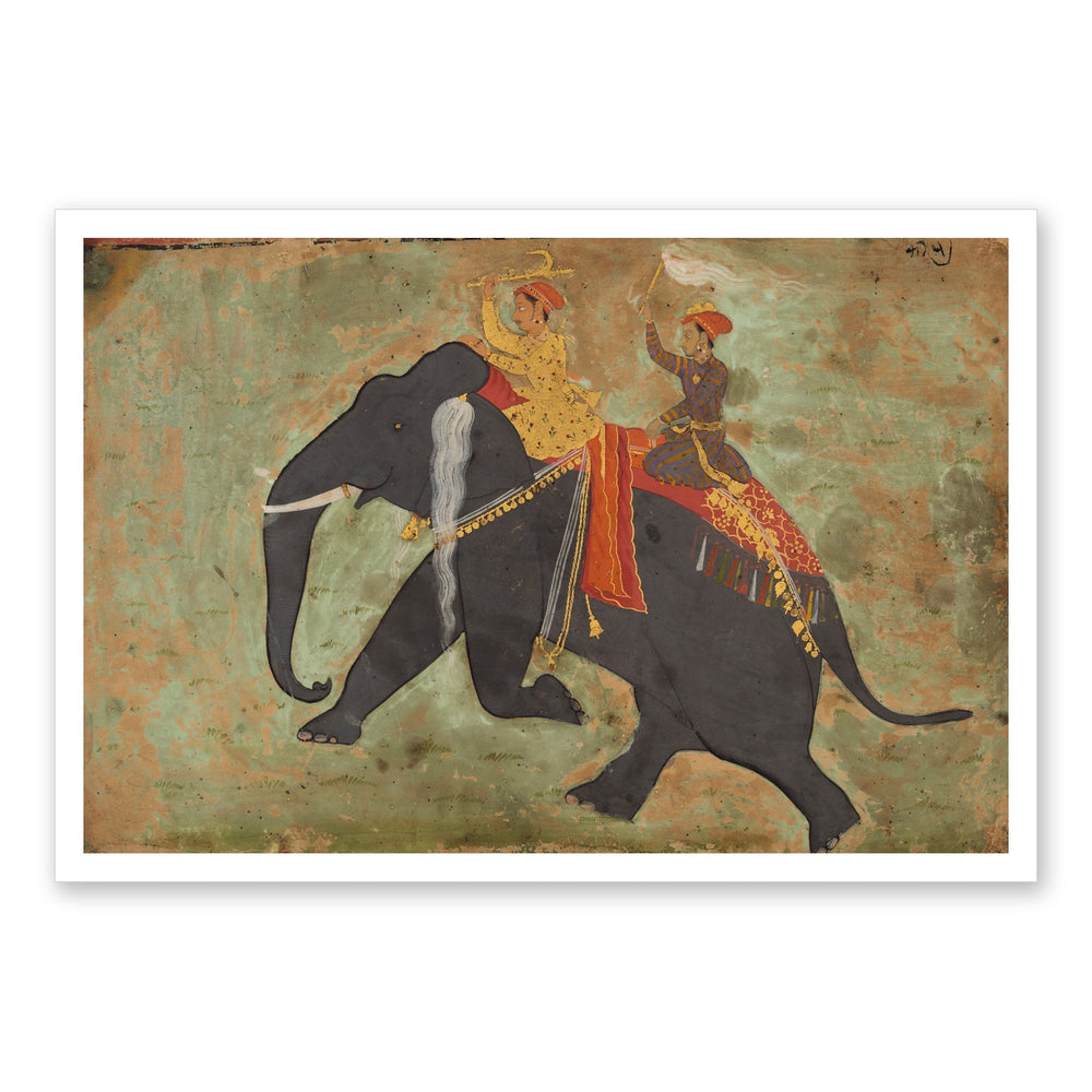 Prince Amar Singh (1672–1710) Drives His Own Elephant — Restored Rajput Wall Art — view 7