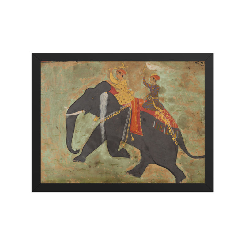 Prince Amar Singh (1672–1710) Drives His Own Elephant — Restored Rajput Wall Art