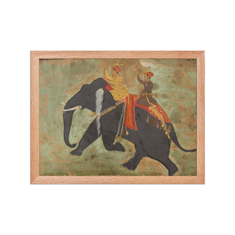 Prince Amar Singh (1672–1710) Drives His Own Elephant — Restored Rajput Wall Art — view 2