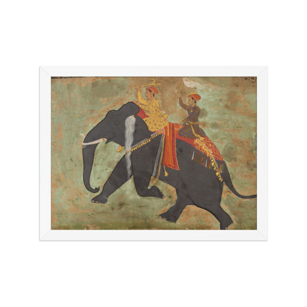 Prince Amar Singh (1672–1710) Drives His Own Elephant — Restored Rajput Wall Art — view 3