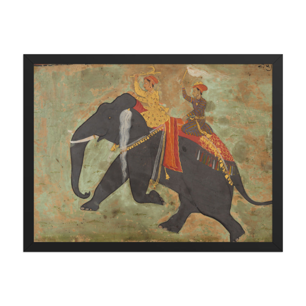 Prince Amar Singh (1672–1710) Drives His Own Elephant — Restored Rajput Wall Art — view 4