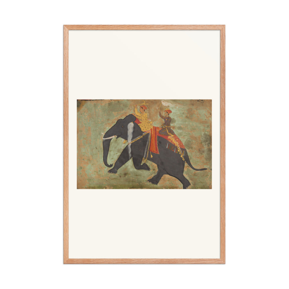 Prince Amar Singh (1672–1710) Drives His Own Elephant — Restored Rajput Wall Art — view 8