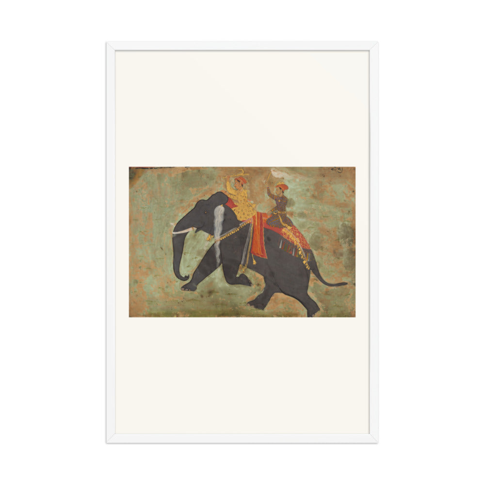Prince Amar Singh (1672–1710) Drives His Own Elephant — Restored Rajput Wall Art — view 9