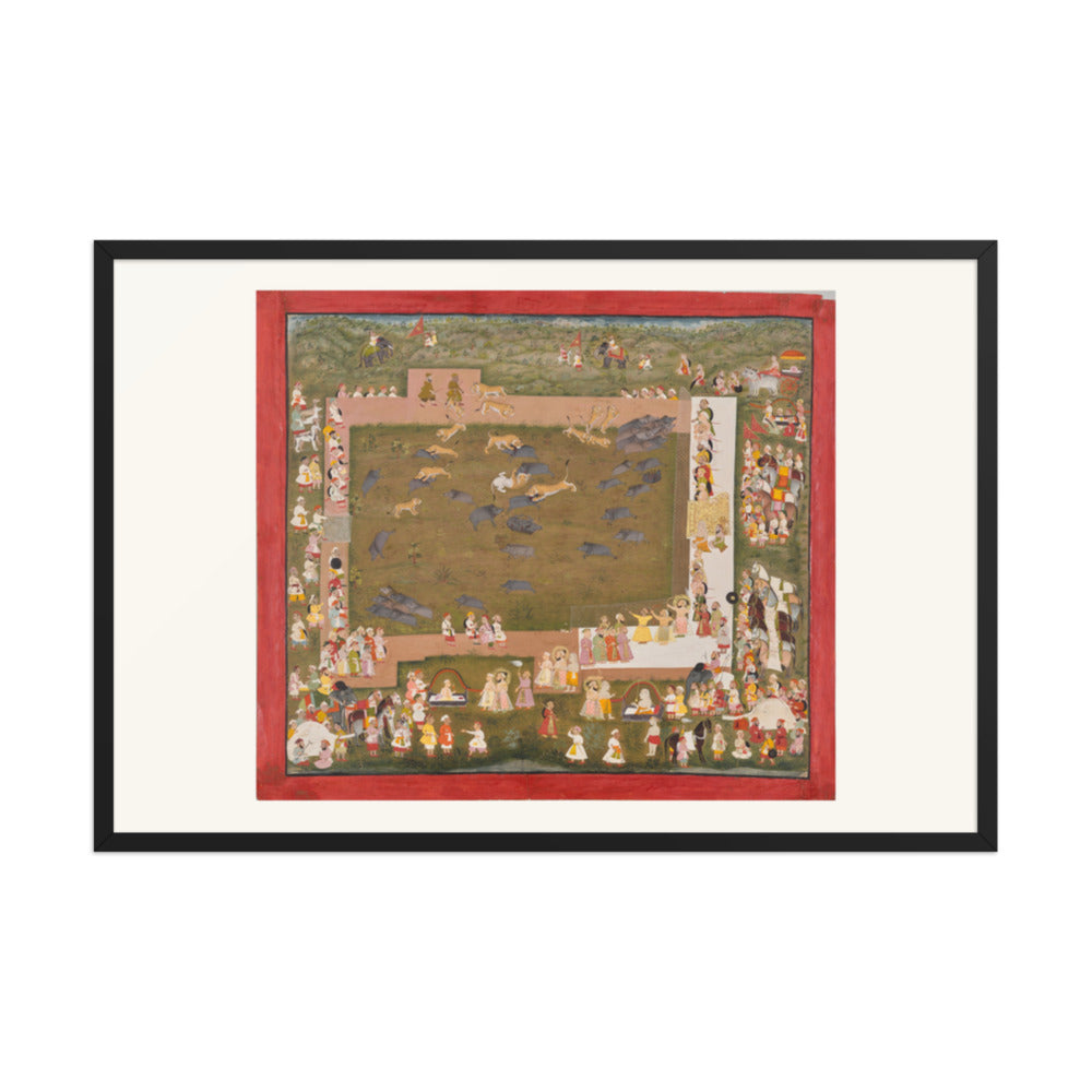 Maharana Sangram Singh II Stages a Boar Hunt at Sadri — Restored Rajput Wall Art — view 10