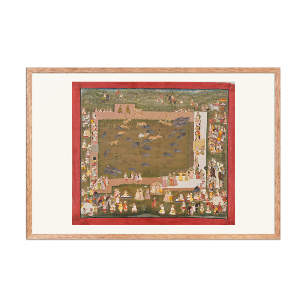 Maharana Sangram Singh II Stages a Boar Hunt at Sadri — Restored Rajput Wall Art — view 11