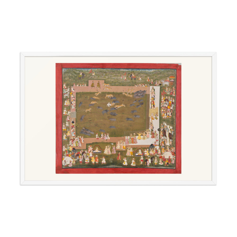 Maharana Sangram Singh II Stages a Boar Hunt at Sadri — Restored Rajput Wall Art — view 12