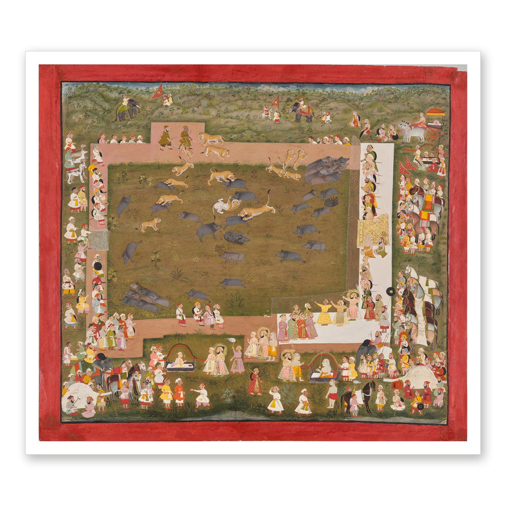 Maharana Sangram Singh II Stages a Boar Hunt at Sadri — Restored Rajput Wall Art — view 7