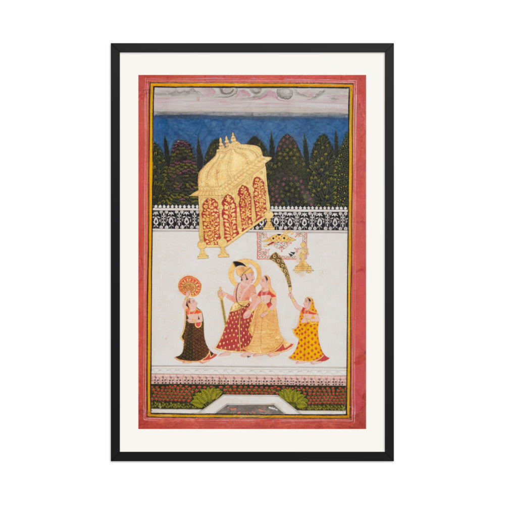 Maharana Ari Singh II of Mewar (r. 1761–73) with His Consort on a — Restored Rajput Wall Art — view 8