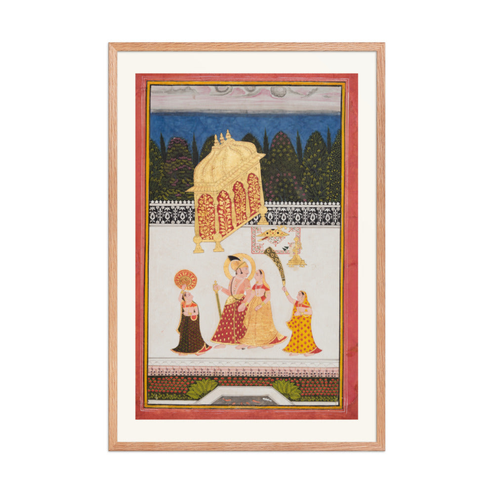 Maharana Ari Singh II of Mewar (r. 1761–73) with His Consort on a — Restored Rajput Wall Art — view 9