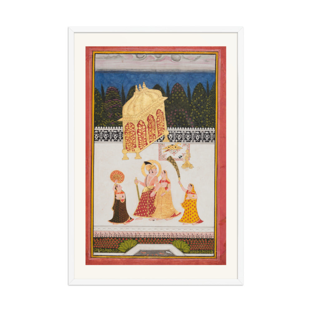 Maharana Ari Singh II of Mewar (r. 1761–73) with His Consort on a — Restored Rajput Wall Art — view 10