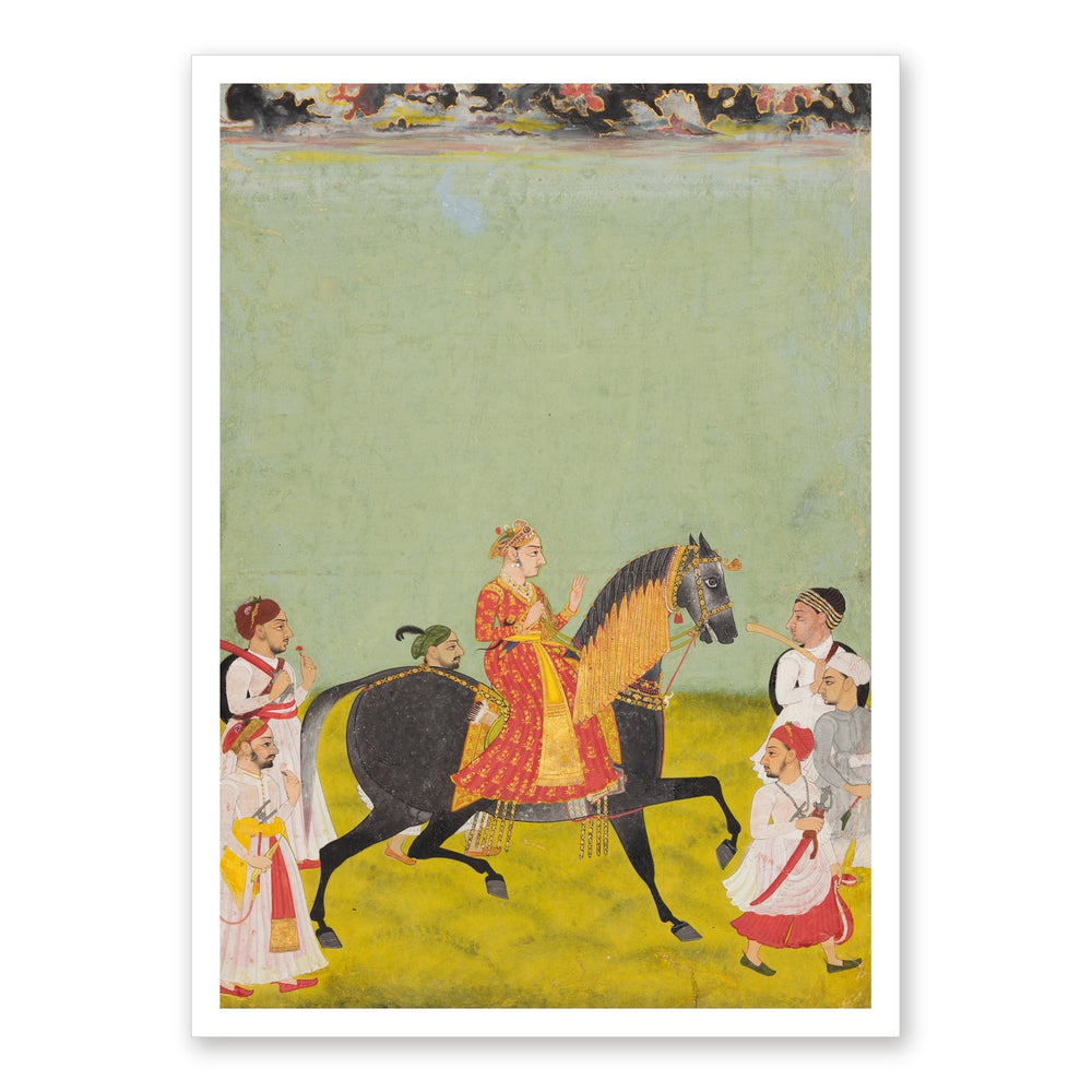 Equestrian Portrait of Maharana Raj Singh II of Mewar (r. 1755–62) — Restored Rajput Wall Art — view 7