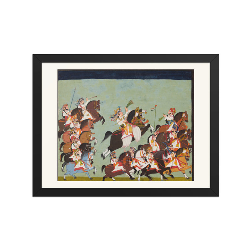 Maharaja Balwant Singh of Ratlam (r. 1825–57) in Procession with His — Restored Rajput Wall Art