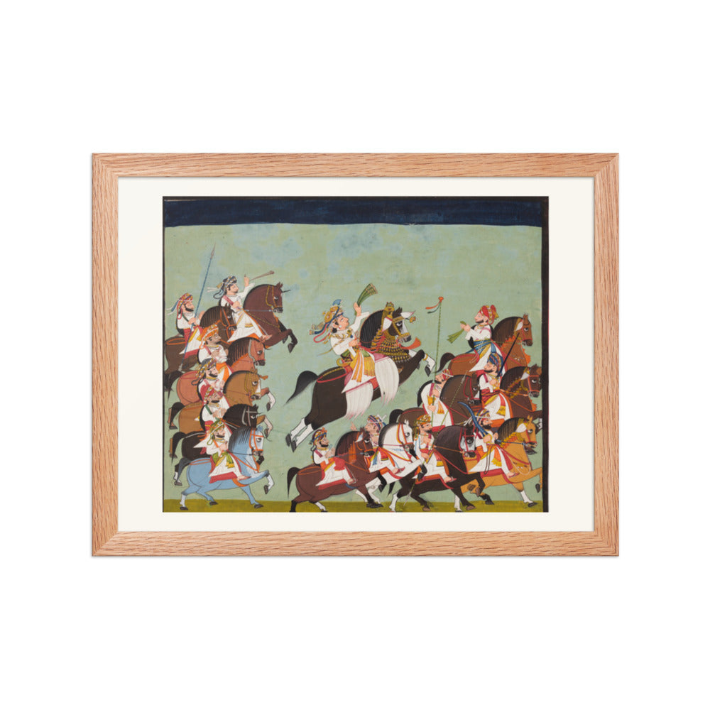 Maharaja Balwant Singh of Ratlam (r. 1825–57) in Procession with His — Restored Rajput Wall Art — view 2