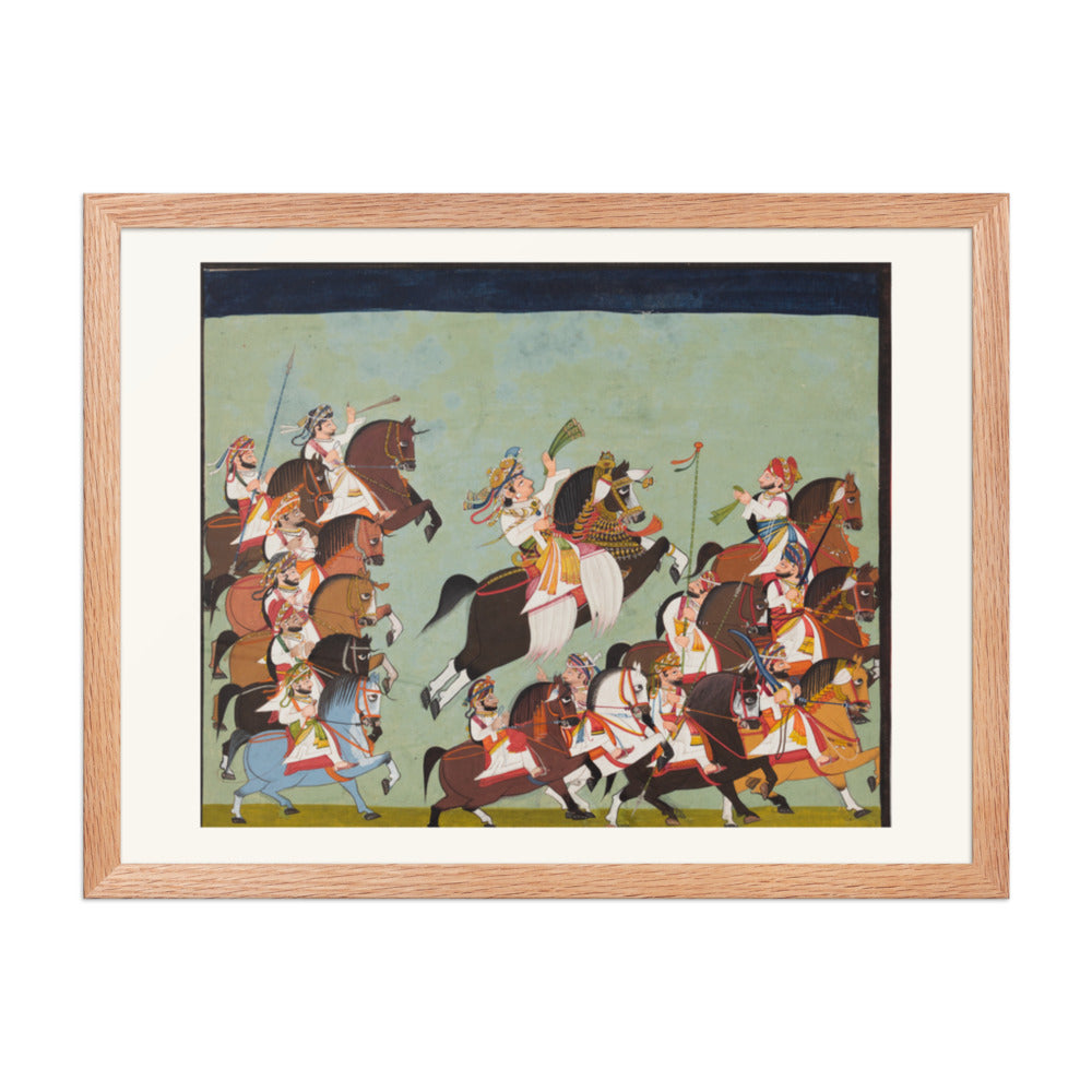 Maharaja Balwant Singh of Ratlam (r. 1825–57) in Procession with His — Restored Rajput Wall Art — view 5