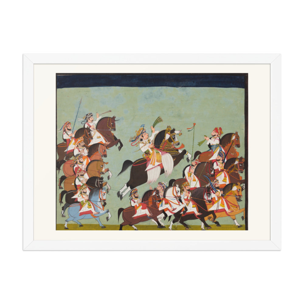Maharaja Balwant Singh of Ratlam (r. 1825–57) in Procession with His — Restored Rajput Wall Art — view 6