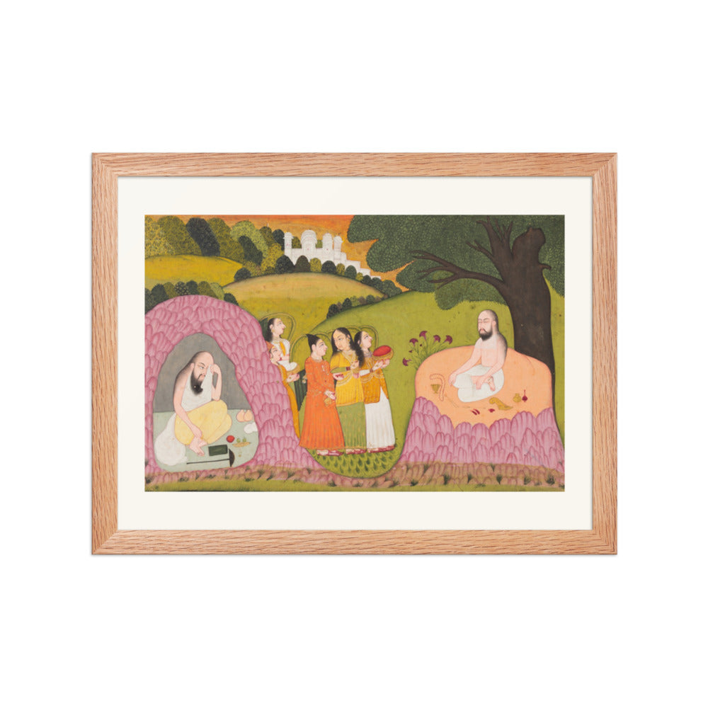 Sultan Ibrahim ibn Adham of Balkh Visited by Angels — Restored Rajput Wall Art — view 2