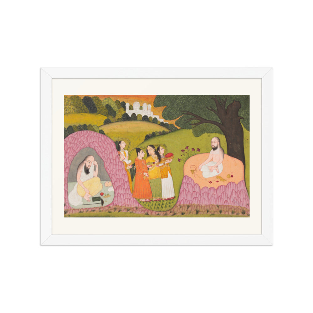 Sultan Ibrahim ibn Adham of Balkh Visited by Angels — Restored Rajput Wall Art — view 3