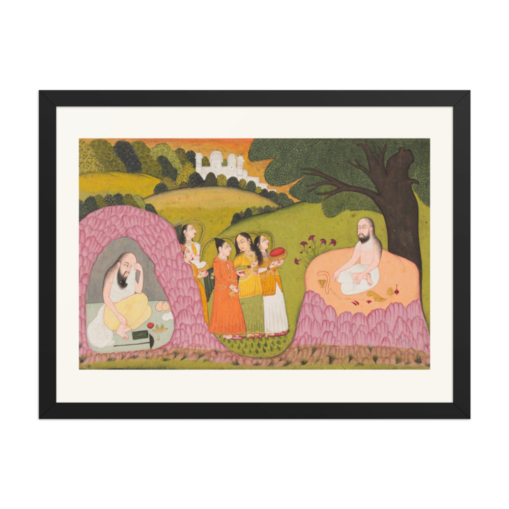 Sultan Ibrahim ibn Adham of Balkh Visited by Angels — Restored Rajput Wall Art — view 4