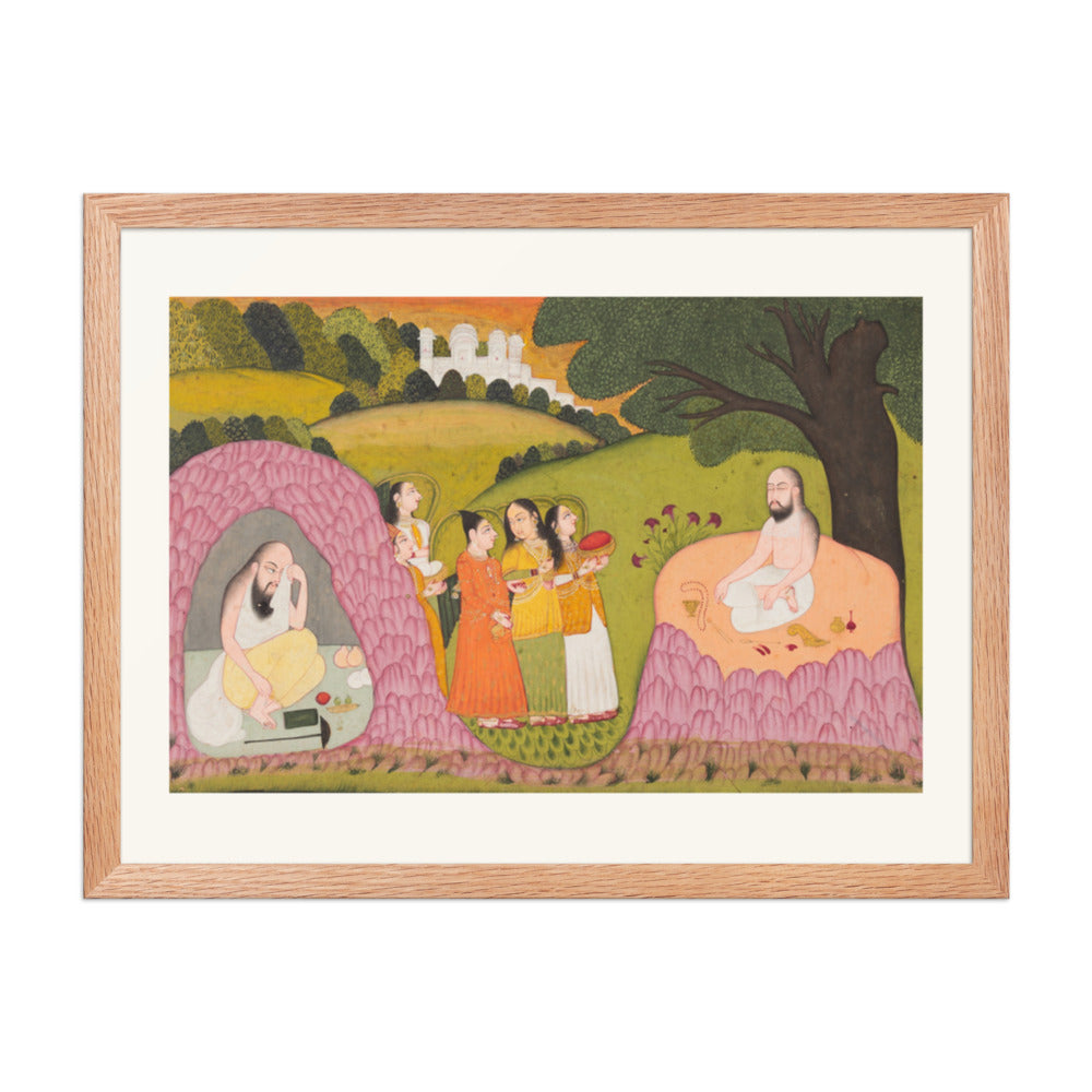 Sultan Ibrahim ibn Adham of Balkh Visited by Angels — Restored Rajput Wall Art — view 5