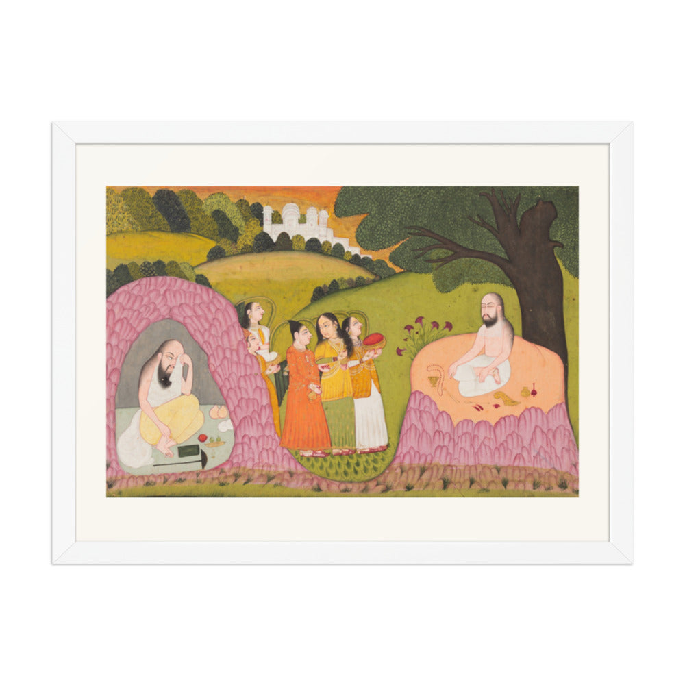 Sultan Ibrahim ibn Adham of Balkh Visited by Angels — Restored Rajput Wall Art — view 6